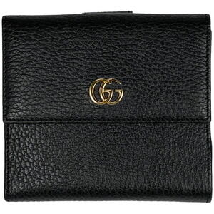 Gucci GG Marmont Bifold Wallet Compartment Black Leather